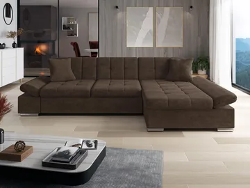 Vananda 3-sits Soffa med divan höger och förvaring - mörkbrun - Möbler - Soffa - Hörnsoffa - Hörnsoffa med divan
