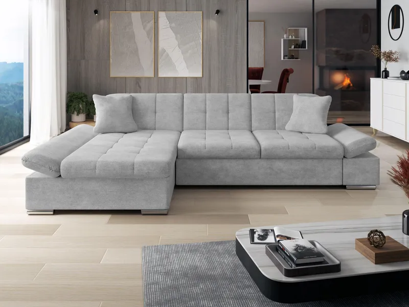 Vananda 3-sits Soffa med divan vänster och förvaring - grå - Möbler - Soffa - Hörnsoffa - Hörnsoffa med divan