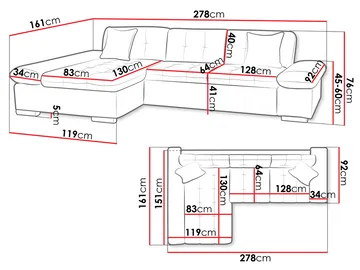Vananda 3-sits Soffa med divan vänster och förvaring - mörkbrun - Möbler - Soffa - Hörnsoffa - Hörnsoffa med divan