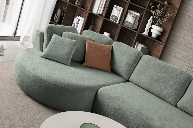 Venezia Hörnsoffa 310x75x105 cm - Liquid Green - Möbler - Soffa - Hörnsoffa