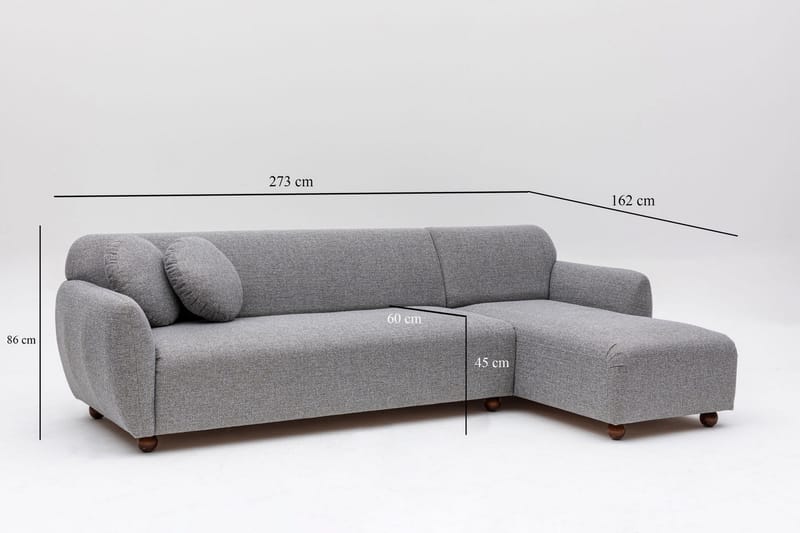 Whitecliffs Divansoffa 3-sits - Grå - Möbler - Soffa - Hörnsoffa
