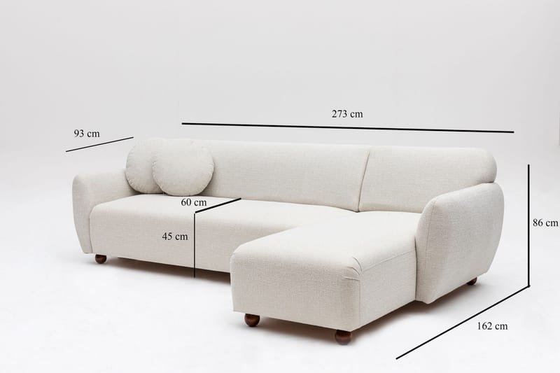 Whitecliffs Divansoffa 3-sits - Vit - Möbler - Soffa - Divansoffa & schäslongsoffa - 3 sits soffa med divan