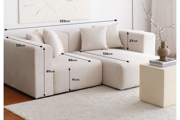 Yolo Hörnsoffa 2-sits - Vit - Möbler - Soffa - Hörnsoffa - Hörnsoffa med divan