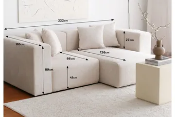 Yolo Hörnsoffa 2-sits - Vit - Möbler - Soffa - Hörnsoffa - Hörnsoffa med divan