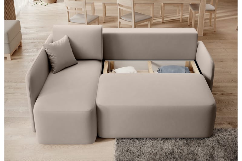 Hadson 3-sits Soffa med Divan - Beige - Möbler - Soffa - Sammetssoffa