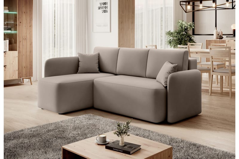 Hadson 3-sits Soffa med Divan - Beige - Möbler - Soffa - Sammetssoffa