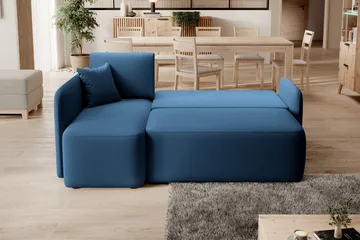 Hadson 3-sits Soffa med Divan - Blå - Möbler - Soffa - Sammetssoffa