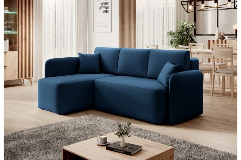 Hadson 3-sits Soffa med Divan - Blå - Möbler - Soffa - Sammetssoffa