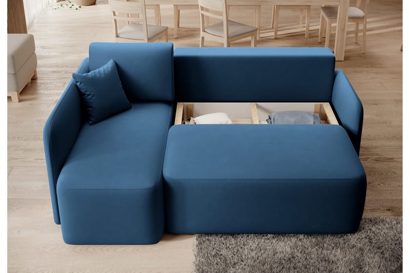 Hadson 3-sits Soffa med Divan - Blå - Möbler - Soffa - Sammetssoffa
