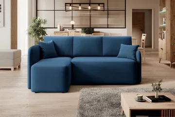Hadson 3-sits Soffa med Divan - Blå - Möbler - Soffa - Sammetssoffa