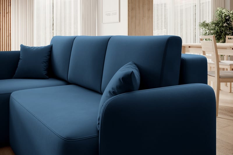 Hadson 3-sits Soffa med Divan - Blå - Möbler - Soffa - Sammetssoffa