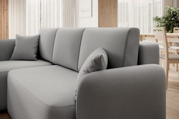 Hadson 3-sits Soffa med Divan - Grå - Möbler - Soffa - Sammetssoffa