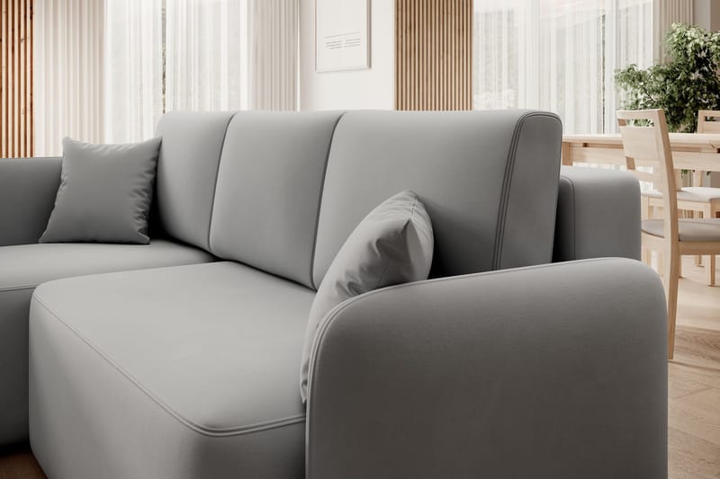 Hadson 3-sits Soffa med Divan - Grå - Möbler - Soffa - Sammetssoffa