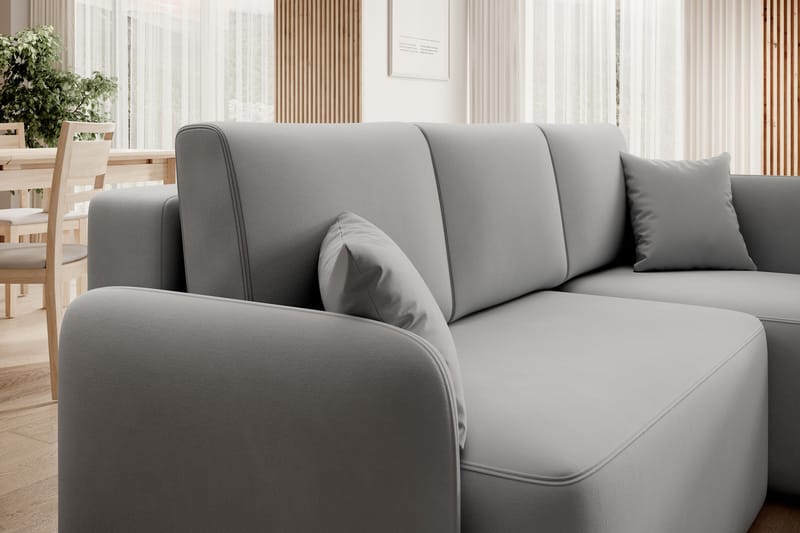 Hadson 3-sits Soffa med Divan - Grå - Möbler - Soffa - Sammetssoffa