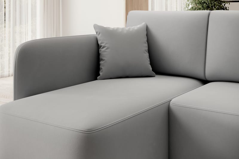 Hadson 3-sits Soffa med Divan - Grå - Möbler - Soffa - Sammetssoffa