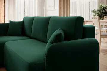 Hadson 3-sits Soffa med Divan - Grön - Möbler - Soffa - Sammetssoffa