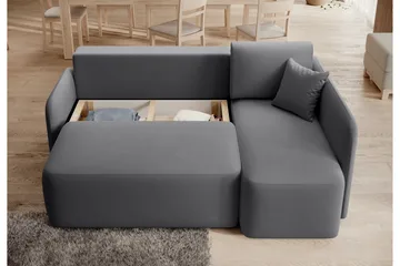 Hadson 3-sits Soffa med Divan - Mörkgrå - Möbler - Soffa - Sammetssoffa