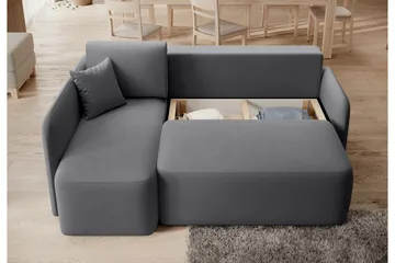 Hadson 3-sits Soffa med Divan - Mörkgrå - Möbler - Soffa - Sammetssoffa