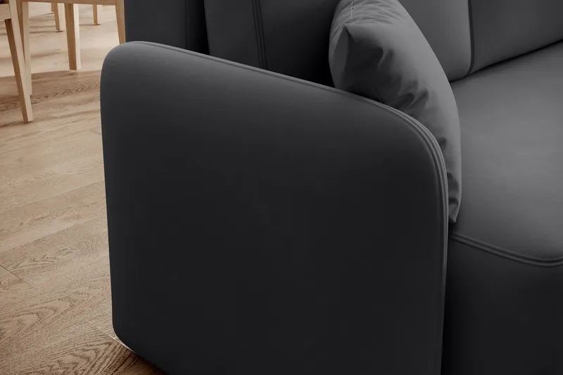 Hadson 3-sits Soffa med Divan - Mörkgrå - Möbler - Soffa - Sammetssoffa