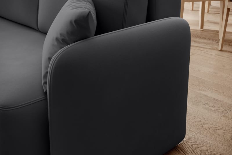 Hadson 3-sits Soffa med Divan - Mörkgrå - Möbler - Soffa - Sammetssoffa