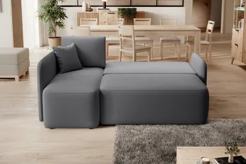 Hadson 3-sits Soffa med Divan - Mörkgrå - Möbler - Soffa - Sammetssoffa