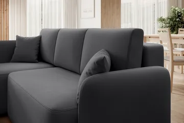 Hadson 3-sits Soffa med Divan - Mörkgrå - Möbler - Soffa - Sammetssoffa