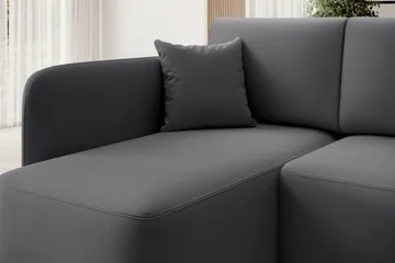 Hadson 3-sits Soffa med Divan - Mörkgrå - Möbler - Soffa - Sammetssoffa