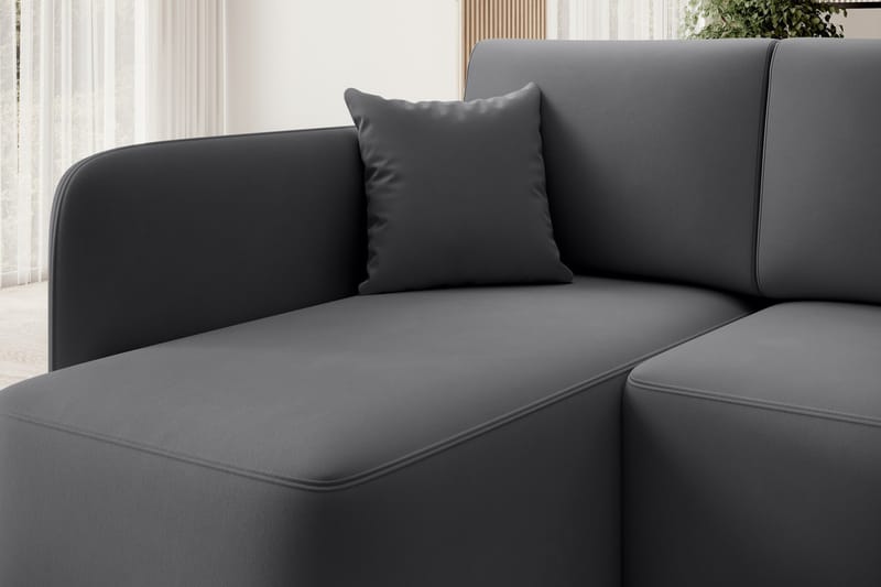 Hadson 3-sits Soffa med Divan - Mörkgrå - Möbler - Soffa - Sammetssoffa