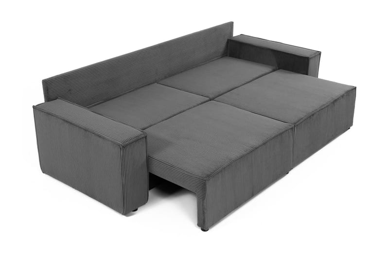 Hobson 3-sits Bäddbar Soffa 245 cm med Förvaring i Manchestertyg - Blå - Möbler - Soffa - 3 sits soffa