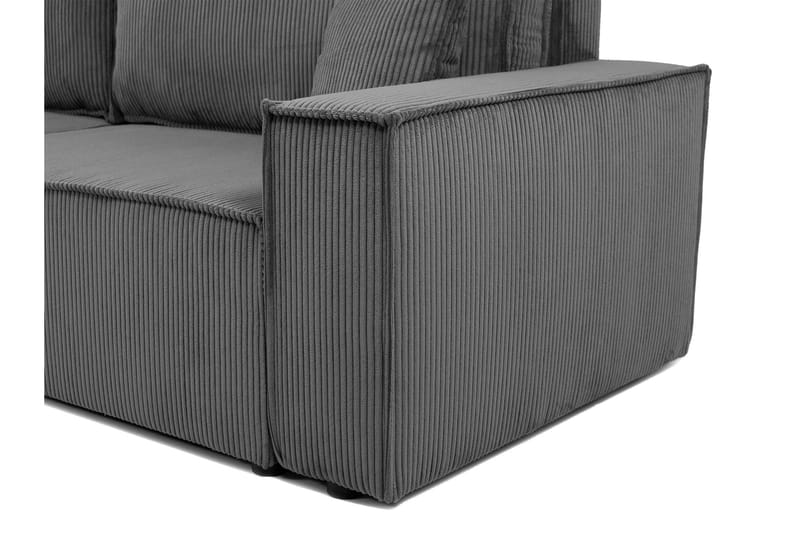 Hobson 3-sits Bäddbar Soffa 245 cm med Förvaring i Manchestertyg - Brun - Möbler - Soffa - 3 sits soffa