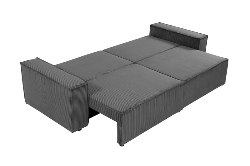 Hobson 3-sits Bäddbar Soffa 245 cm med Förvaring i Manchestertyg - Brun - Möbler - Soffa - 3 sits soffa