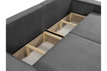 Hobson 3-sits Bäddbar Soffa 245 cm med Förvaring i Manchestertyg - Brun - Möbler - Soffa - 3 sits soffa