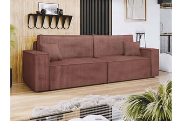 Hobson 3-sits Bäddbar Soffa 245 cm med Förvaring i Manchestertyg - Brun - Möbler - Soffa - 3 sits soffa