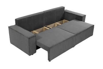Hobson 3-sits Bäddbar Soffa 245 cm med Förvaring i Manchestertyg - Brun - Möbler - Soffa - 3 sits soffa