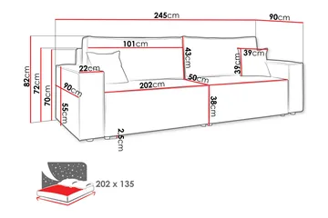 Hobson Soffa 3-sits - Brun - Möbler - Soffa - 3 sits soffa