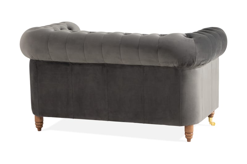 2-sits Soffa Chester Deluxe - Grå - 2 sits soffa - Chesterfield soffa - Howardsoffa