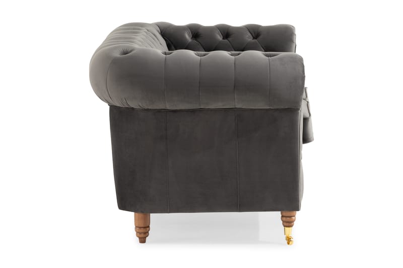 2-sits Soffa Chester Deluxe - Grå - 2 sits soffa - Chesterfield soffa - Howardsoffa