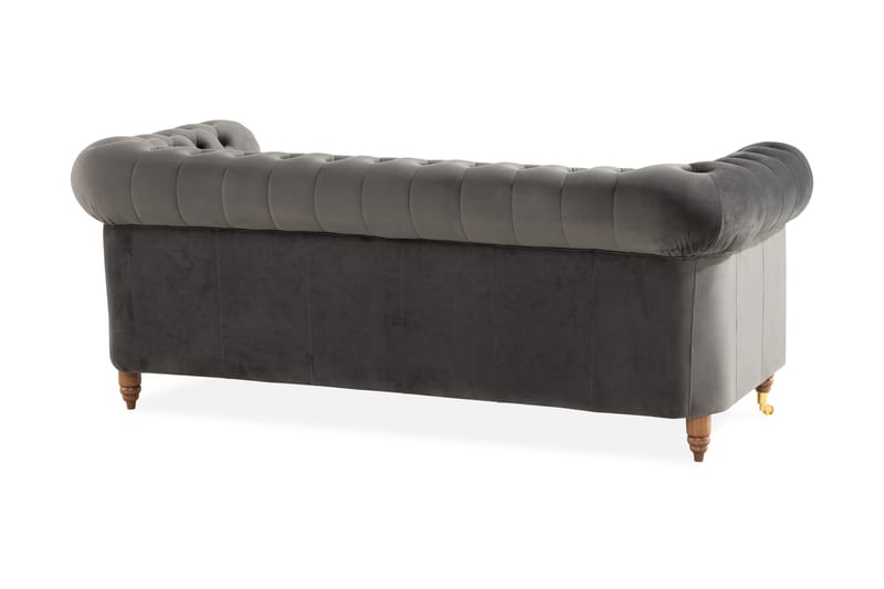3-sits Soffa Chester Deluxe - Grå - 3 sits soffa - Howardsoffa - Chesterfield soffa