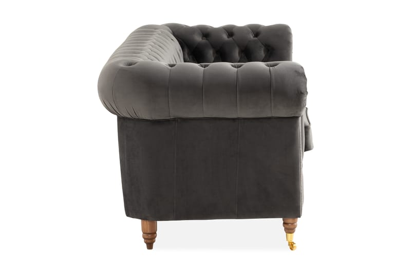 3-sits Soffa Chester Deluxe - Grå - 3 sits soffa - Howardsoffa - Chesterfield soffa
