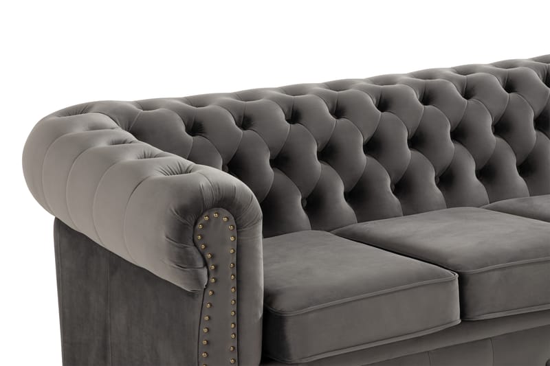 4-sits Soffa Chester Deluxe - Grå - 4 sits soffa - Chesterfield soffa - Howardsoffa