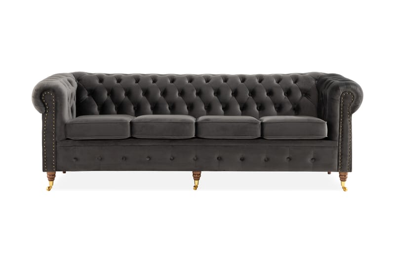 4-sits Soffa Chester Deluxe - Grå - 4 sits soffa - Chesterfield soffa - Howardsoffa