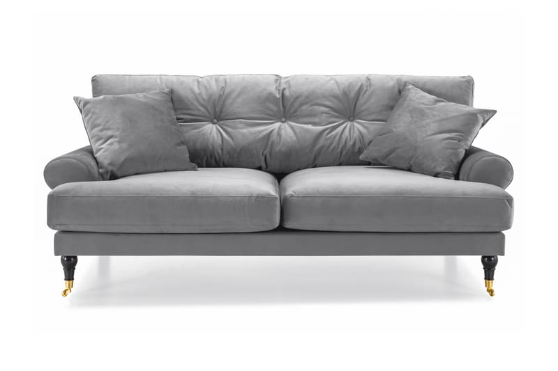 Andrew 2-sits Sammetssoffa - Ljusgrå - Möbler - Soffa - Sammetssoffa