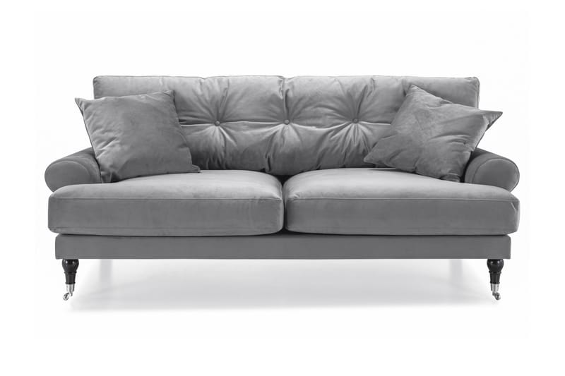 Andrew 2-sits Sammetssoffa - Ljusgrå - Möbler - Soffa - Howardsoffa