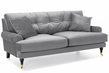 Andrew 2-sits Sammetssoffa - Ljusgrå - Möbler - Soffa - Sammetssoffa