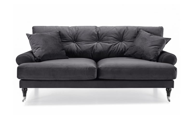 Andrew 2-sits Sammetssoffa - Mörkgrå - Möbler - Soffa - Howardsoffa
