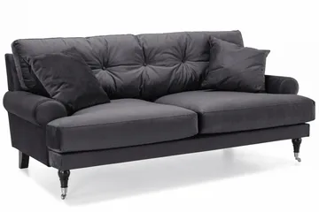 Andrew 2-sits Sammetssoffa - Mörkgrå - Möbler - Soffa - Howardsoffa