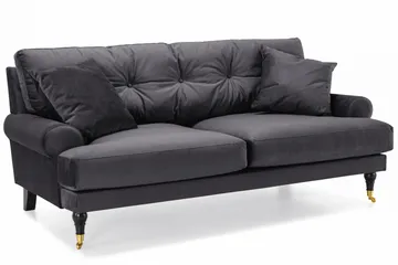 Andrew 2-sits Sammetssoffa - Mörkgrå - Möbler - Soffa - Howardsoffa