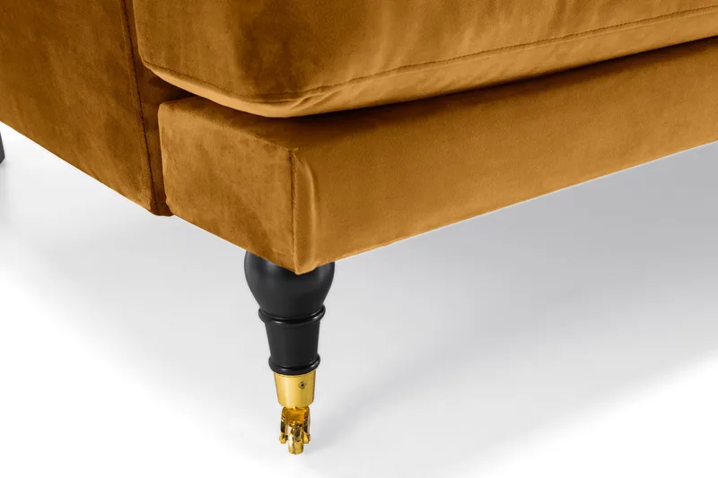 Andrew 2-sits Sammetssoffa - Mörkgul - Möbler - Soffa - Howardsoffa