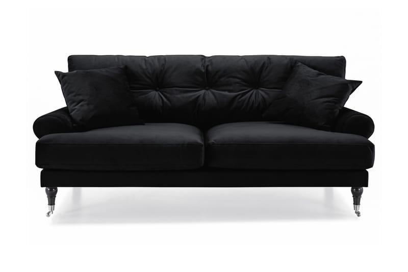 Andrew 2-sits Sammetssoffa - Svart - Möbler - Soffa - Howardsoffa
