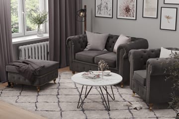 Chesterfield Deluxe 2-sits Soffa - Grå - Möbler - Soffa - Howardsoffa